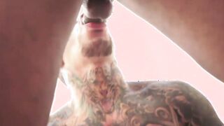 Inked Latino gay swallows dick before interracial banging Hoe 2