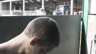 Hard working twinks have an ass banging threeway at the farm