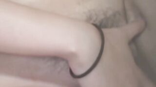 Nasty Japanese teenie shaves legs and fingers pussy