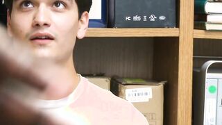 Thieving twink cums hard after police interracial threesome Hoe 2