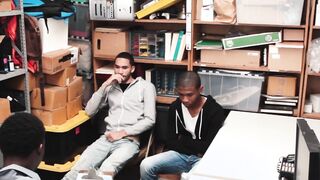 Young ebony thief gets barebacked while sucking dick Hoe 2