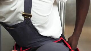Dark haired petite milks handymans BBC