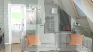 Dark haired petite milks handymans BBC