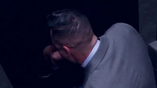 Beautiful man sucks his cock before threeway drilling