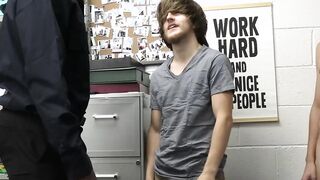 BBC officer punishes young jocks with bareback threesome