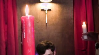 Holy candle for our sacred bareback fucking session