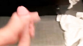 Goergeous twink Tyler Thayer stroking his large meat at home