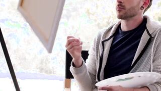 Muscular horny studs raw fucking and blowning on the table