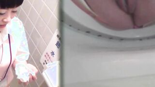 Gorgeous Japanese babes filmed pissing with secret cam