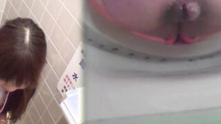 Gorgeous Japanese babes filmed pissing with secret cam