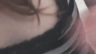 Unaware Japanese secretly filmed rubbing her hairy pussy