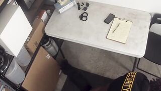 Blonde Buff Officer Drills a Rude Inked Shoplifter Raw Hoe 2