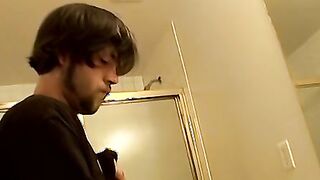 This straight dude is stroking his cock with fleshlight