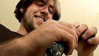 This straight dude is stroking his cock with fleshlight