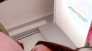 English brunette babe Bella Star deepthroats nerd big dick