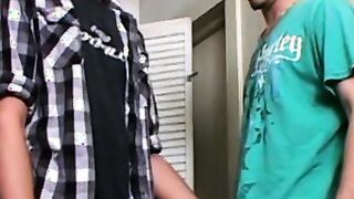 Dirty minded homo opens wide and takes fat dick in his mouth