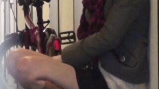 Kinky Japanese babe caught on cam using sex toys in public