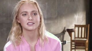 Gagged and bound blonde electro shocked then anal fucked