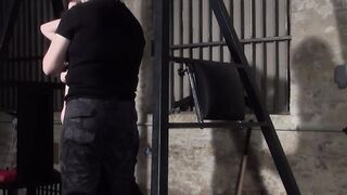 Hard bdsm session to a slave babe gets spanking on her body