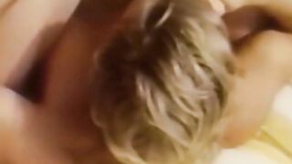 After bareback banging outside a cute classic gay sprays cum