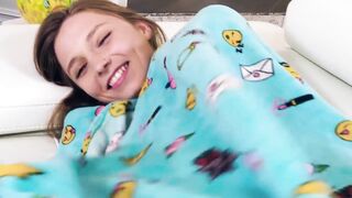 Teen beauty Ava Parker fed jizz after sucking big cock POV