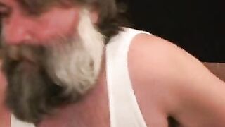 Hairiest mature stud cums hard after solo masturbation