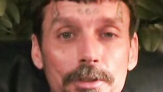 Mature stud strips before stroking his dick and cumming hard