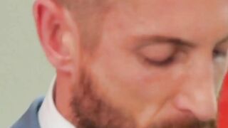 Handsome businessmen analdrilling after sloppy cocksucking