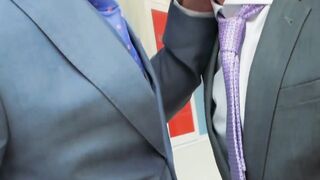 Handsome businessmen analdrilling after sloppy cocksucking