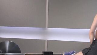 Eighteen years old brunette gets machine fucked