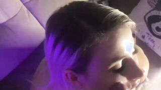 Cumshot on the StepSisters Face she did