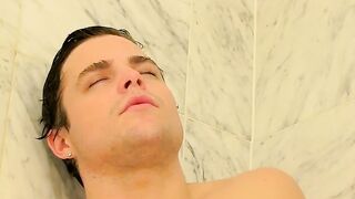 Toy adoring twink Dustin Fitch messing about in the shower