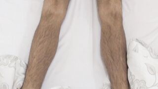 Solo twink jerks off his whole dick and prods his prepuce