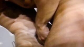 Strong classic homo ass beat after throat fucking