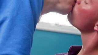 Twinks Greyson Lane and Jason Mack kiss and raw fuck