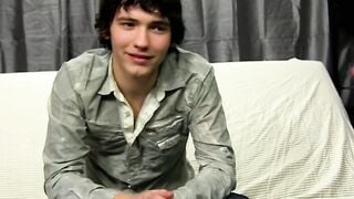 Talked with dick chugger plays with his huge dick and cums