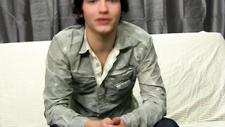 Talked with dick chugger plays with his huge dick and cums