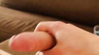 Masturbation meeting with prepuce playing by solo twink