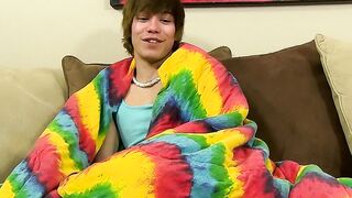 Interviewed gay guy toys his ass and jerks his cock solo