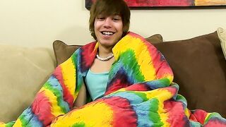 Interviewed gay guy toys his ass and jerks his cock solo