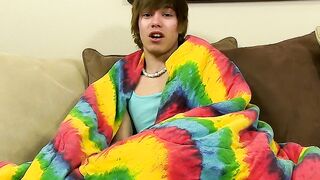 Interviewed gay guy toys his ass and jerks his cock solo