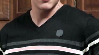Jock jerks off watching two fit guys fucking deep and raw