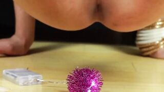 Ladyboy embeds Christmas tree before cumshot masturbation