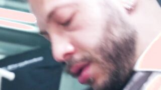 Fit stud Javi Gray getting hammered by John Brachallis massive cock