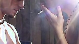 Twink smoking his cock and releasing loads of cream