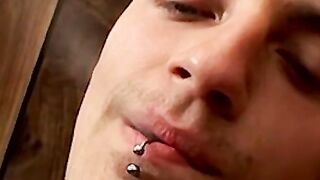 Smoking twink plays with his cock and enjoys it so much