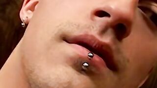 Smoking twink plays with his cock and enjoys it so much