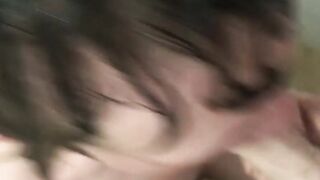Skinny twink POV sucks big cock before rough bareback
