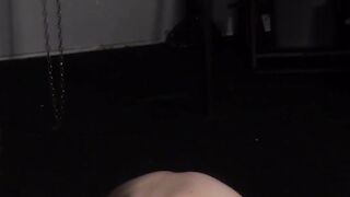 Cheating woman tied with a crotch rope and clit pump orgasm