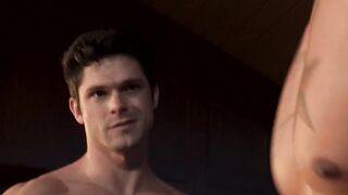 Handsome muscular studs have fun during raw group fucking